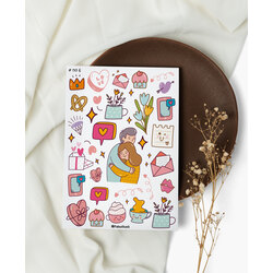 Sevgili temalı mat sticker seti no:6