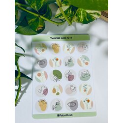 Boho parlak yuvarlak sticker no:8