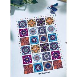 Vintage parlak kareli sticker
