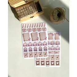 2’li Vintage pembe mat sticker