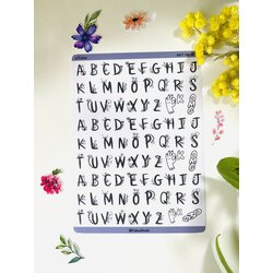 Vintage alfabe mat sticker