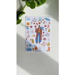 Son bahar mat sticker seti
