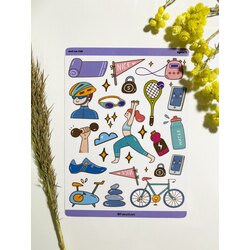 Spor temalı sticker seti parlak