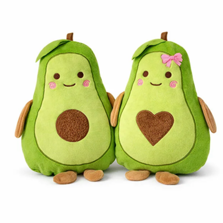 Avokado Peluş Uyku Arkadaşı Yastık - Kalpli Avakado Peluş Oyuncak Yastık Hediyelik