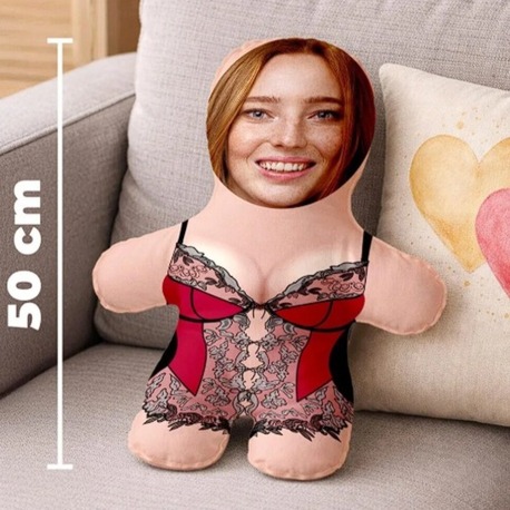 Kişiye Özel Fotoğraflı Gecelikli Peluş Oyuncak -50cm-