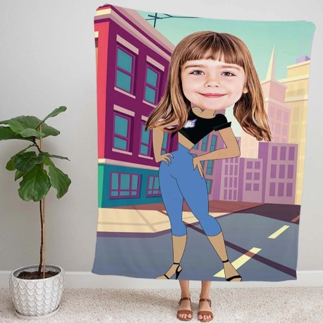 Kişiye Özel Fotoğraflı Süper Kahraman Tasarımlı Battaniye