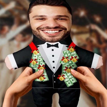 Evlilik Yıl Dönümü Hediyesi Kişiye Özel Damat Bey Peluş Bebek -25cm-