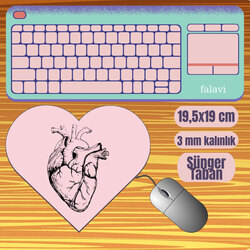 Pembe Kalp Mousepad