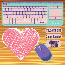Pembe Kalp Mousepad