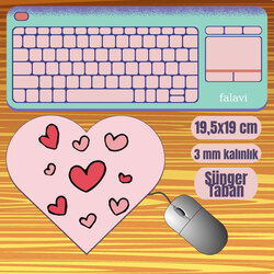 Pembe kalp Mousepad