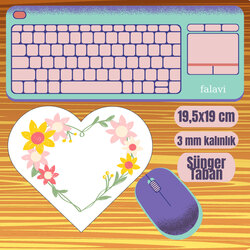 Çiçek Kalp Mousepad