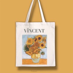 Van Gogh Ayçiçeği bez çanta