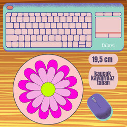 Pembe çiçek Mousepad 