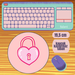 Pembe kalp Mousepad