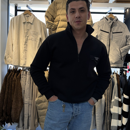CEP DETAYLI YARIM FERMUAR SWEATSHIRT