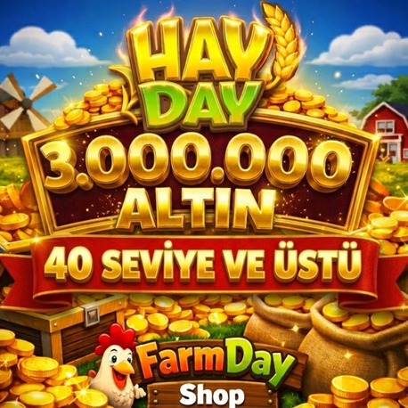 3 Milyon Altın +40 Level Üstü HayDay 