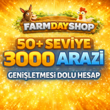 50+ Seviye 3000 Arazi Dolu Hesap