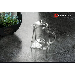 Chefstar 750ML BOROSİLİKAT CAM DEMLİK SÜZGEÇLİ