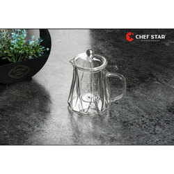Chefstar 750ML BOROSİLİKAT CAM DEMLİK SÜZGEÇLİ