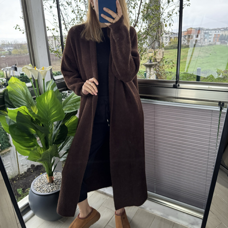Kahverengi angora hırka