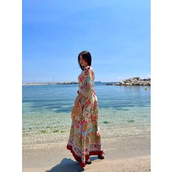 Bordo katleya desen elbise