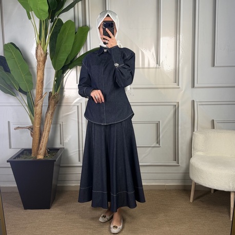 Selvi Çetin Denim Eteklİ Takım
