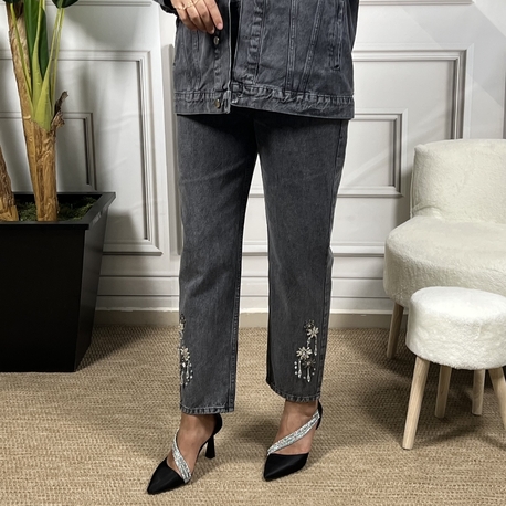 my312 (2 renk) paçası taşlı Jean pantolon 