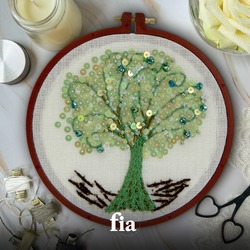 Handmade Tree of Life Embroidery, Modern Tapestry, Embroidery Art, Wall Decor, Wall Hanging, House W