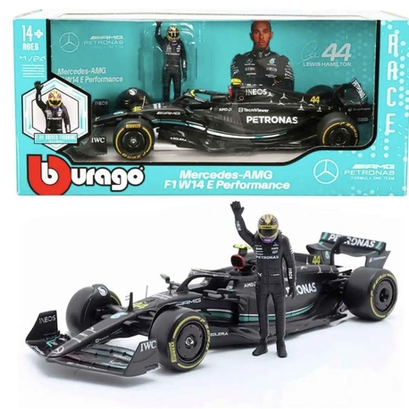 1:24 Mercedes AMG W14 Lewis HAMILTON 2023 Figürlü Model 