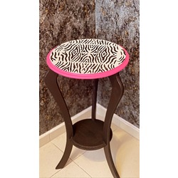 Zebra Desen Köşe Sehpa 