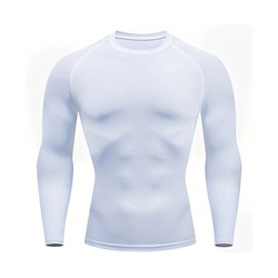 Baskısız Beyaz Uzun Kollu Compression T-Shirt