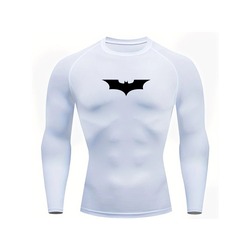 Batman v2 Beyaz Uzun Kollu Compression T-Shirt