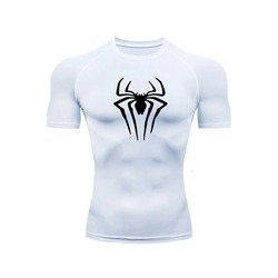 Spider-Man Beyaz Kısa Kollu Compression T-Shirt