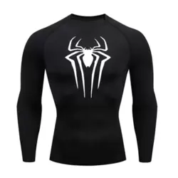 Spider-Man Siyah Uzun Kollu Compression T-Shirt