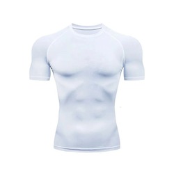 Baskısız Beyaz Kısa Kollu Compression T-Shirt