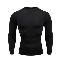 Baskısız Siyah Uzun Kollu Compression T-Shirt