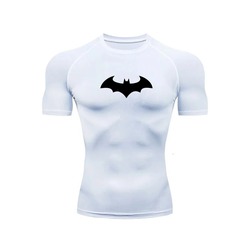 Batman Beyaz Kısa Kollu Compression T-Shirt