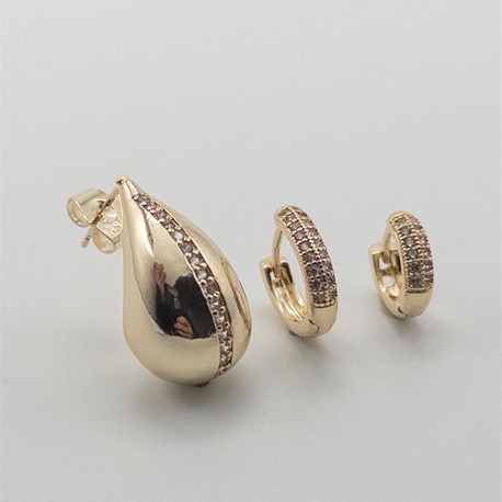 Vip Üçlü Gold - Silver Küpe