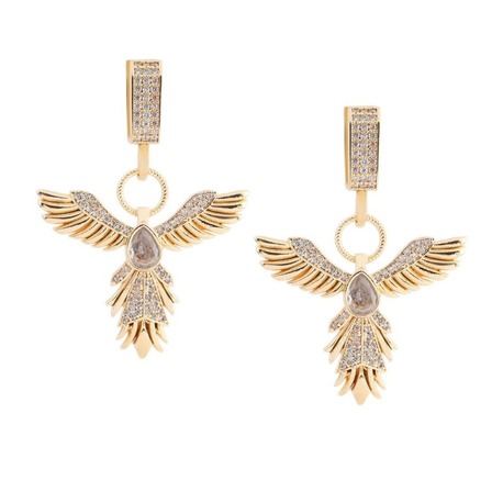 Vip Zirkon Taşlı Gold Küpe