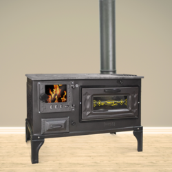 Flamehome Pres Mat Camlı Paçalı Döküm Kuzine Soba