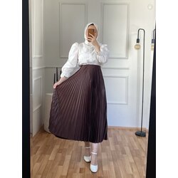 Kahverengi Piliseli Etek