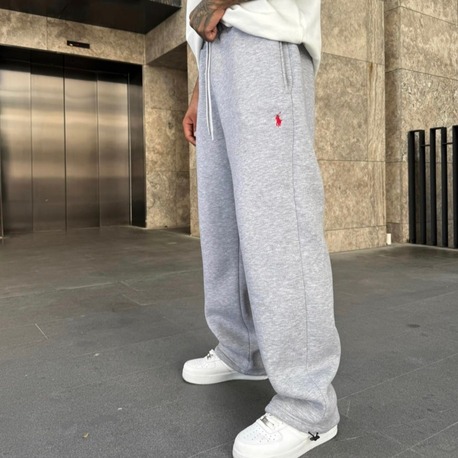 Nakışlı Üç İplik Şardonlu Baggy Eşofman Altı