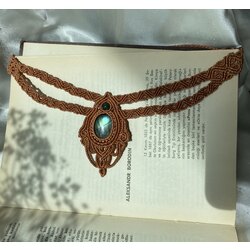 Makrome Labradorit Choker