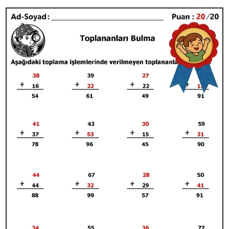 10 adet 2.Sınıf Toplananları Bulma İşlemleri - Hemen İndirilebilir