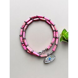 PEMBE VARİSİT KOLYE