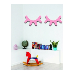 Pembe Ahşap Kirpik 2li Set Ahşap Duvar Dekoru/Eye Lashes
