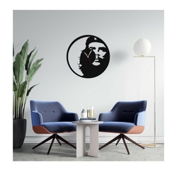 Che Guevara Siyah Ahşap Duvar Saati 
