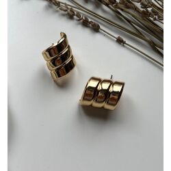 Altın Kaplama Çoklu Görünümlü Gold Küpe 