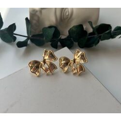 Altın Kaplama Fiyonk Model Gold Küpe 