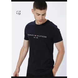 Tommy Hilfiger Erkek Siyah Logo Baskılı T-shirt